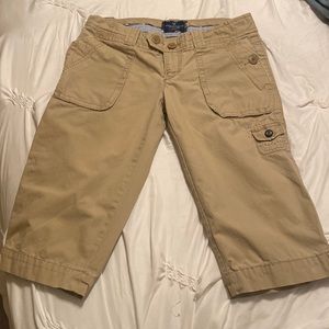 American Eagle khaki cargo shorts